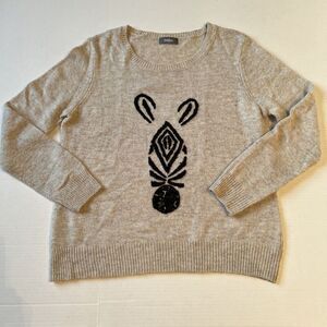 Neiman Marcus Sz M Cotton Angora Blend Sweater Beige Women EXCELLENT
